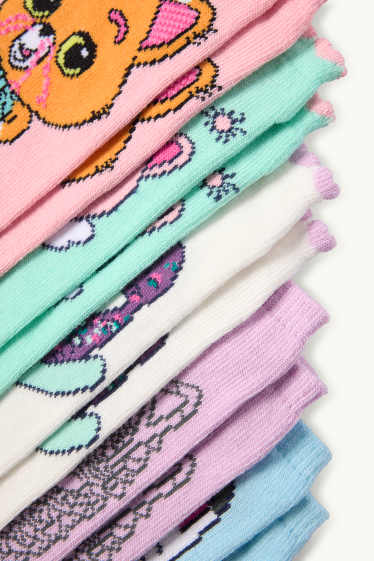 Dzieci dziewczynki - Wielopak, 5 par - Gabby's Dollhouse - krótkie skarpety z motywem - kolorowy