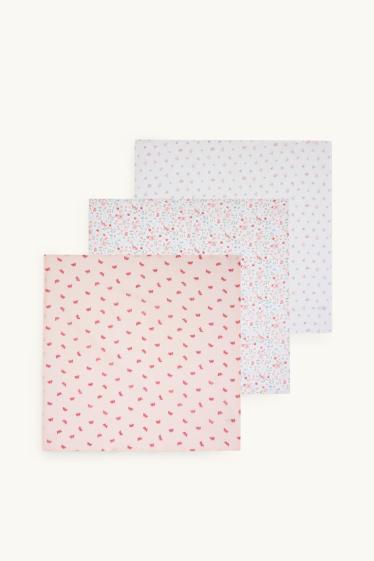 Baby Girls - Multipack of 3 - butterfly - baby muslin square - white / rose