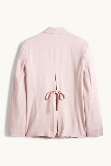 Dámské - Blejzr s lněným podílem - Relaxed fit - růžová
