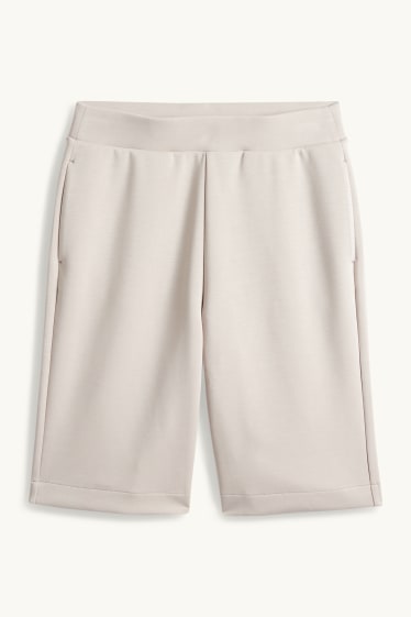 Damen - Sweat-Bermudas - beige