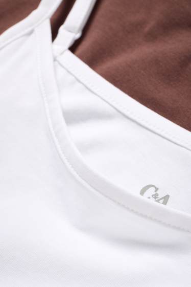 Femmes - Lot de 2 - haut  - marron / blanc crème