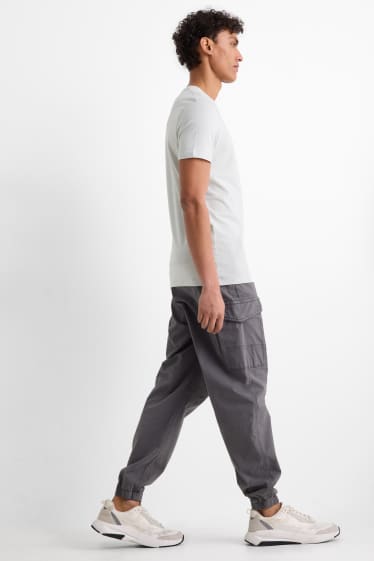 Bărbați - Pantaloni cargo - relaxed fit - gri închis