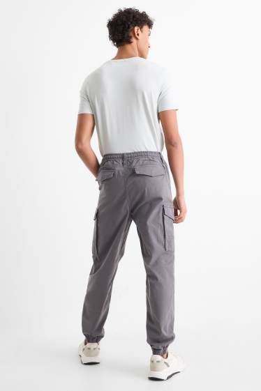Bărbați - Pantaloni cargo - relaxed fit - gri închis