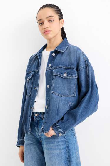 Femei - Jachetă din denim - albastru închis