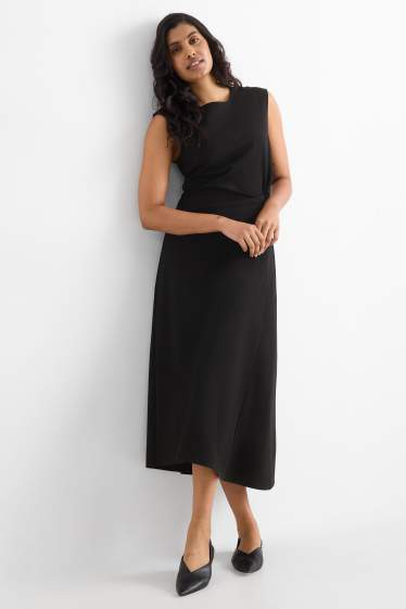 Damen - Fit & Flare Kleid - schwarz