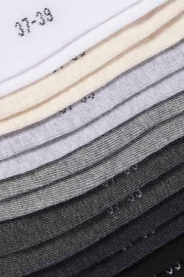 Enfants filles - Lot de 7 paires - socquettes de sport - noir / blanc