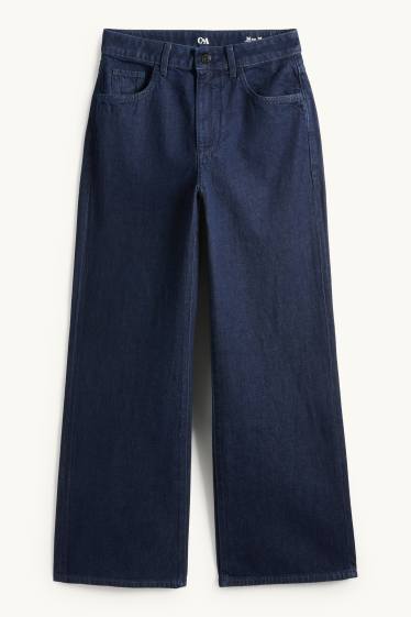 Dona - Wide leg Jeans - mid waist - blau fosc