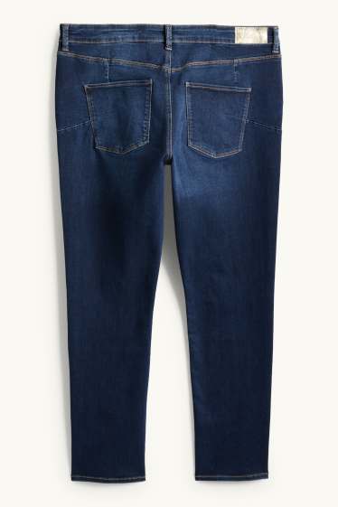 Femei - Slim jeans - talie medie - jeans modelatori - LYCRA® - albastru închis