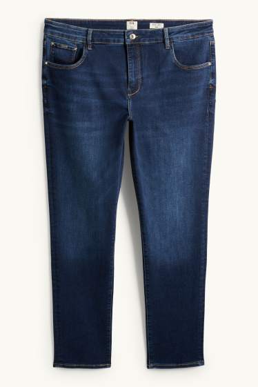 Femei - Slim jeans - talie medie - jeans modelatori - LYCRA® - albastru închis