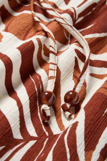 Dona - Vestit fit & flare - estampat - estructurat - marró / blanc trencat