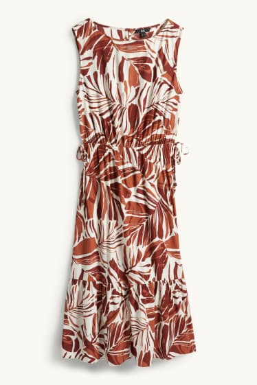 Dona - Vestit fit & flare - estampat - estructurat - marró / blanc trencat