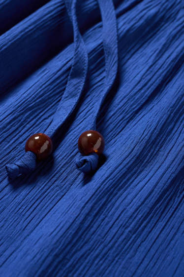 Femmes - Robe fit & flare - finition texturée - bleu foncé