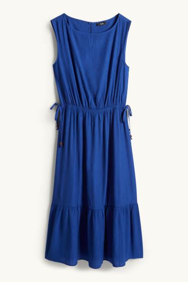 Femmes - Robe fit & flare - finition texturée - bleu foncé