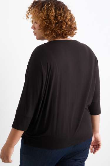 Damen - Langarmshirt - Regular Fit - schwarz