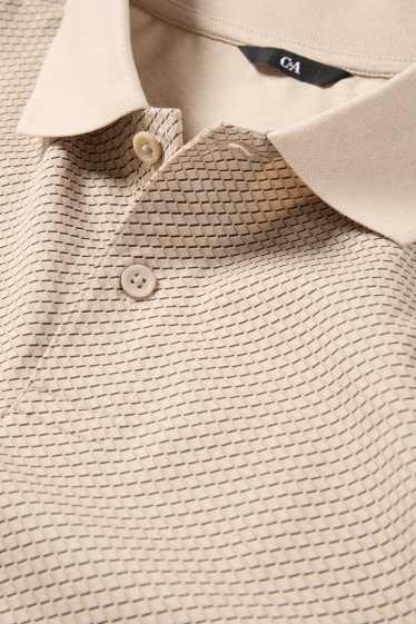 Heren - Poloshirt - regular fit - met patroon - beige