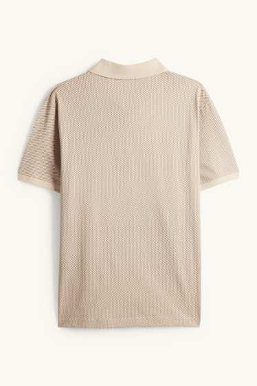 Heren - Poloshirt - regular fit - met patroon - beige