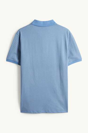 Heren - Poloshirt - regular fit - met patroon - blauw