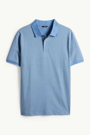 Heren - Poloshirt - regular fit - met patroon - blauw