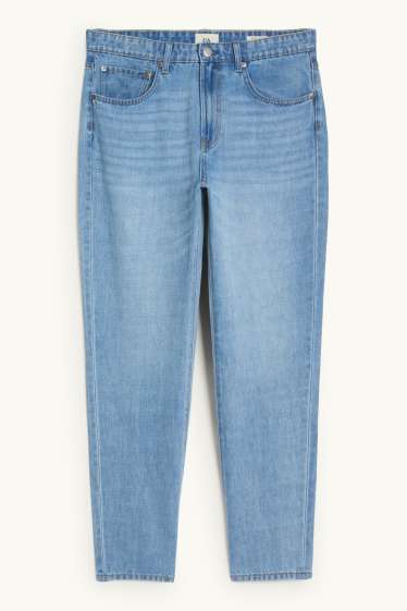 Hommes - Relaxed tapered jean avec teneur en lin - bleu