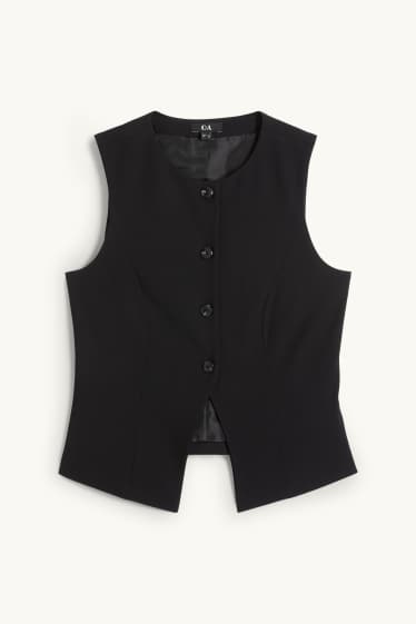 Women - Waistcoat - fitted - black