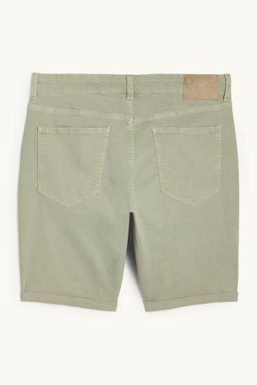 Uomo - Shorts di jeans - slim fit - verde chiaro