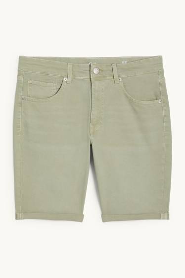 Uomo - Shorts di jeans - slim fit - verde chiaro