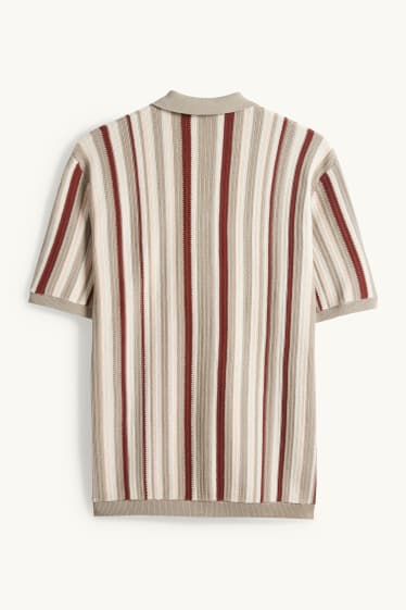 Heren - Gebreid overhemd - regular fit - reverskraag - gestreept - gekleurd