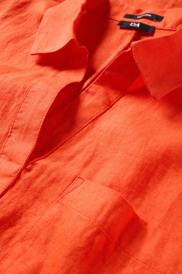 Dona - Vestit de lli - straight fit - taronja