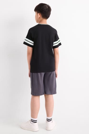 Enfants garçons - Minecraft - ensemble - T-shirt et short - 2 pièces - noir