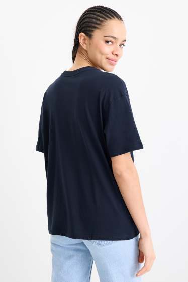 Dámské - Tričko - oversized - tmavomodrá