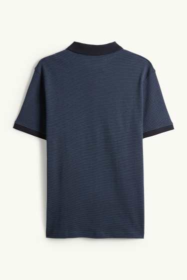 Pánské - Polokošile - regular fit - strukturovaná - tmavomodrá