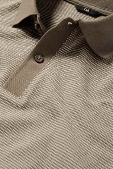 Pánské - Polokošile - regular fit - strukturovaná - béžová