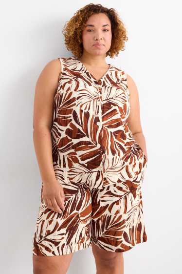 Dona - Armilla - estampada - beix/marró