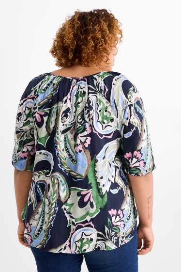 Femmes - Chemisier - à motif - bleu foncé