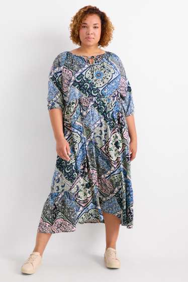 Damen - A-Linien Kleid - gemustert - bunt