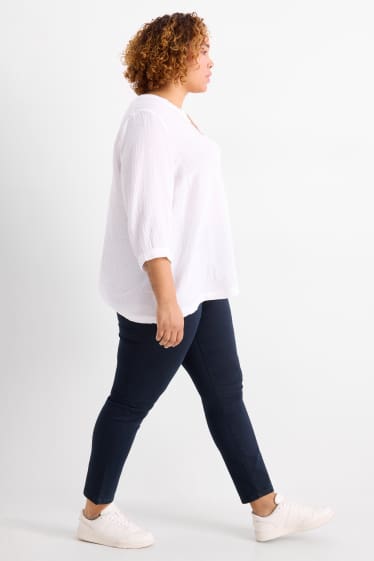 Dames - Slim jeans - mid waist - donkerblauw