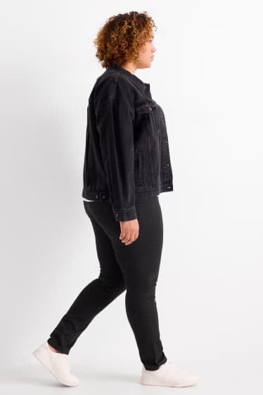 Women - Slim jeans - mid-rise waist - black