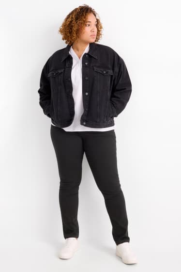 Women - Slim jeans - mid-rise waist - black