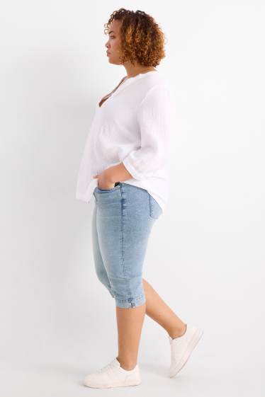 Femmes - Jean capri - mid waist - slim fit - bleu clair