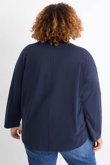 Damen - Langarmshirt - Relaxed Fit - dunkelblau