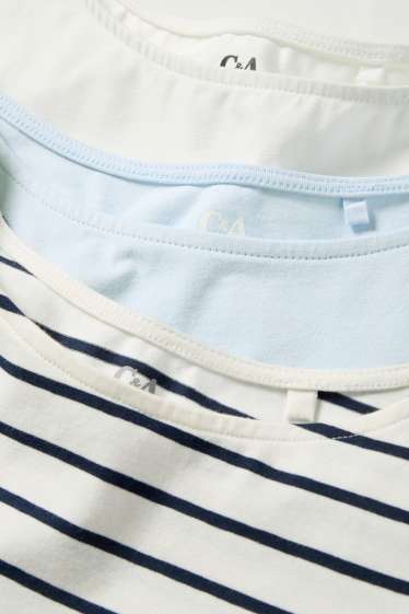 Kinderen: meisjes - Set van 3 - T-shirt - wit / zwart