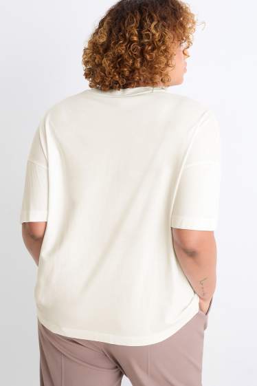 Damen - T-Shirt - Relaxed Fit - cremeweiß