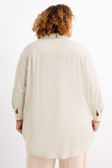 Femmes - Chemisier - lin mélangé - beige