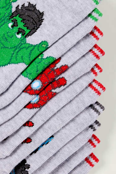 Kinder Jungen - Multipack 5er - Spidey - Sneakersocken mit Motiv - hellgrau