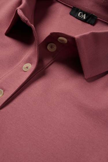 Damen - Poloshirt - Relaxed Fit - dunkelrosa