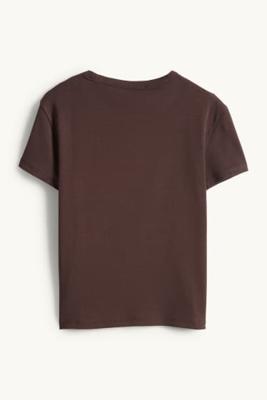 Femei - Tricou - slim fit - maro închis