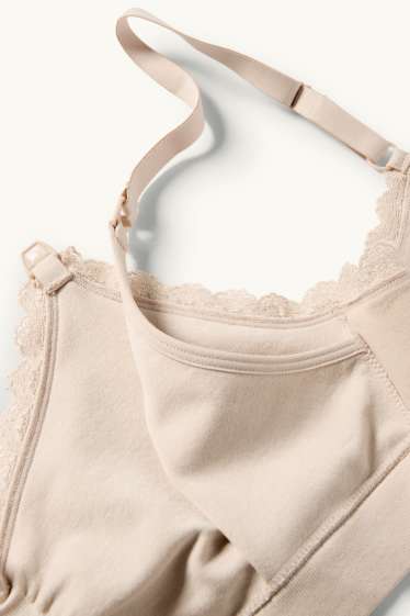 Donna - Confezione da 2 - reggiseno per allattamento - bianco / beige
