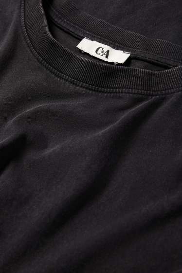 Dames - T-shirt-jurk - zwart