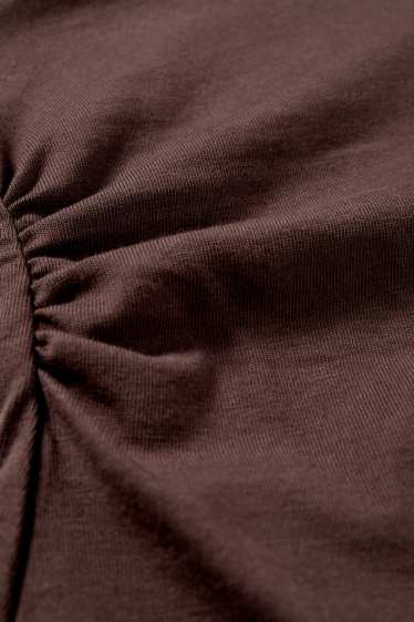 Femmes - T-shirt - slim fit - marron foncé