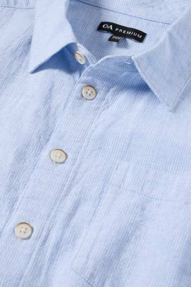 Niños - Camisa - mezcla de lino - azul claro